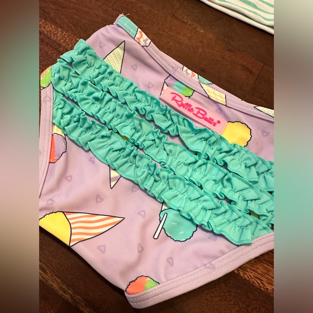 RuffleButts Snow Cone Ruffle Tankini - Picture 4 of 5